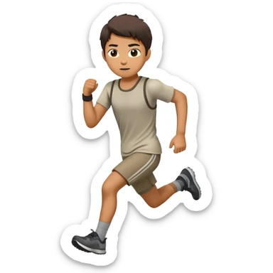 An emoji version of Minho from The Maze Runner in his running clothes  sticker