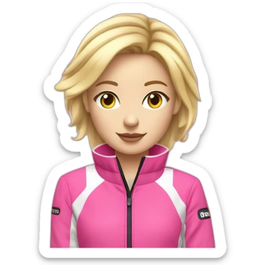 cute blond girl in renault clio racing sport pink sticker