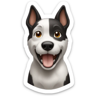 Perro ratonero blanco marrón y negro sticker