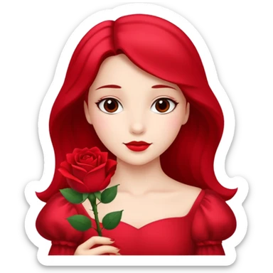 Red rose princess sticker
