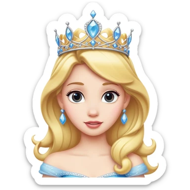 Disney princess with tiara sticker