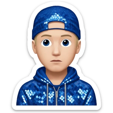 Eminem with blue sequin outfit sticker