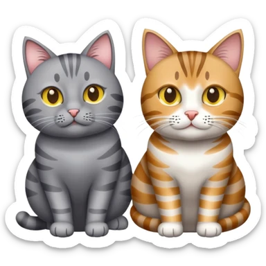Gato gris y gato atigrado  sticker