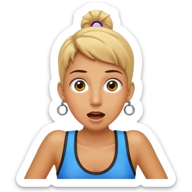 bungee jumping face with earrings sticker