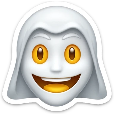 Emojis qui rigole fusionné avec l’emojis fantôme 👻 sticker