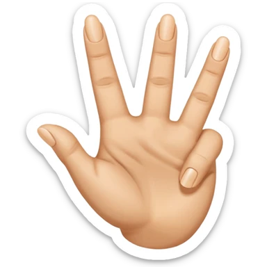 187 Handzeichen Bitte mache mir einen Emoji der mit der linken Hand den Mittelfinger auf den kleinenfinger und den Ringfinger auf den Daumen und der Zeigefinger in die Luft und mit der rechten Hand bitte den Mittelfinger nach unten und den Zeigefinger leicht nach oben sticker
