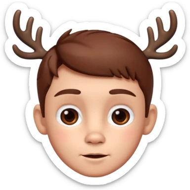 Rudolph cute face emoji for slack simple with hair, like the first one of that most recent message sticker