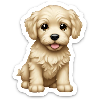Havapoo puppy cream color sticker