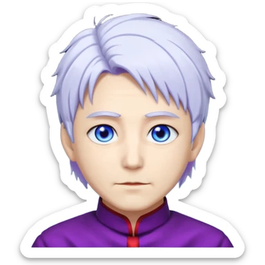 gojo satoro with red hallow on the left side and purple hallow on the right side sticker