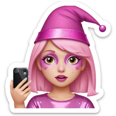 glitter pink girl naughty selfie sticker