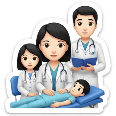 doutora cabelo preto de terapia para pessoas com autismo sticker