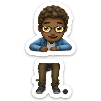 boy sea with study table AND SAY SOMETHING  sticker