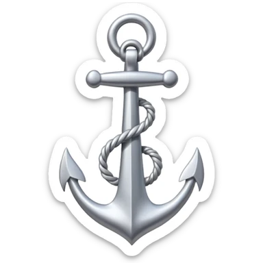 Je veux un emoji encre dans ce style là : ⚓ je veux qu’il représente sentimental par un noeud : 🪢 peut tu me faire l’ancre en argent  sticker