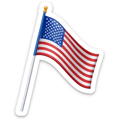 A simple waving flag on a pole or flagpole sticker