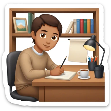 cozy aesthetic writer's desk sticker