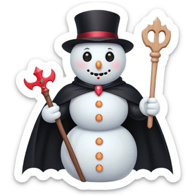 cute vampire snowman sticker