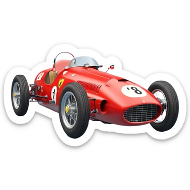  Hazy-blue Fenderless extended-wheelbase 1958 luxury racing Ferrari lowered powerful V-8 engined racing cycle car featuring advanced rugged 4 wheel independent suspension, power steering, disc brakes, small leather covered steering wheel, side mounted cowl exhaust  sticker