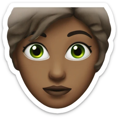 Woman with green eyes, pretty lips, and dirty brown hair sticker