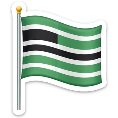 I want a flag as a emoji its made by three colours white green and black 🤍💚🖤its like that colours sticker