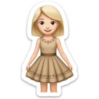 Girl curtying with dress sticker