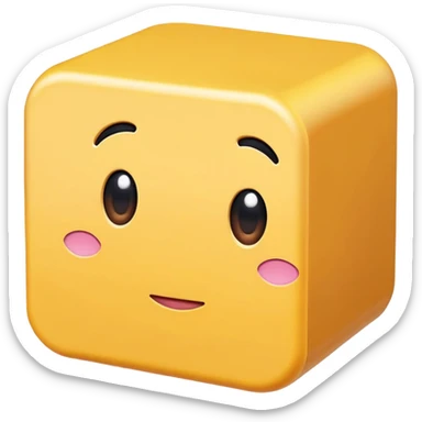 A yellow box with cute kirby eyes sticker