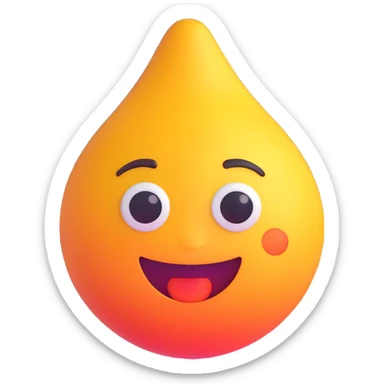 cartoon sticker of a hot and sweaty emoji, colorful and cheerful style, no text, suitable for WhatsApp and Instagram, transparent background sticker