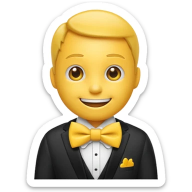 emoji wearing a bow-tie with letters LoL on the Bowtie sticker