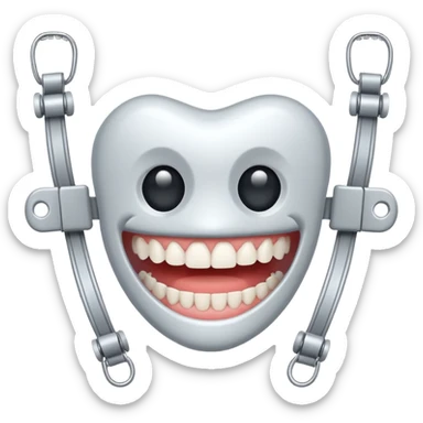 Teeth with braces sticker