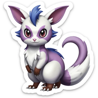 ShinyFurret-Absol-Noibat-Noivern-Hybrid (Full body) sticker