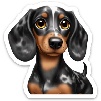 Black merle mini dachshund sticker