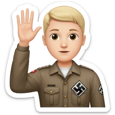 Hitler salute with nazi symbol on shirt sticker