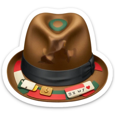 Felt trilby hat emoji sticker