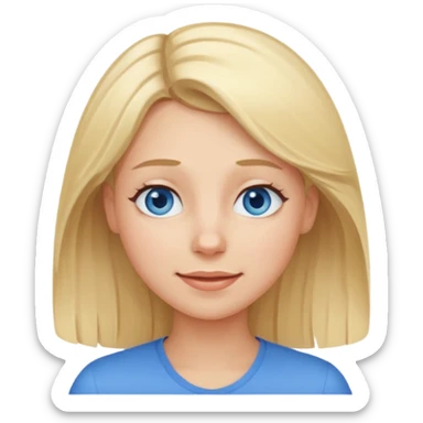 I am a women, tired and Happy at the Same time. Blond, petite with blue eyes  sticker