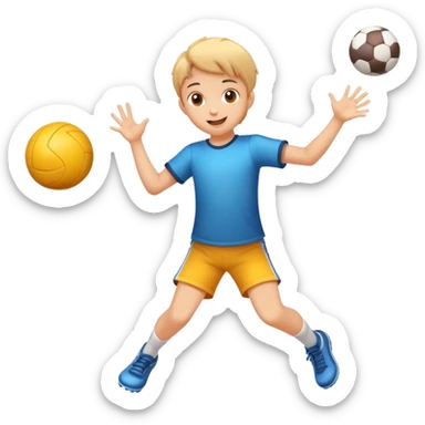 child throwing a ball, cheerful and energetic, motion lines to show action sticker