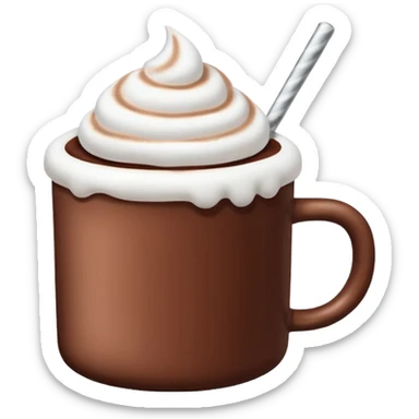 hot chocolate with marshmallow sticker