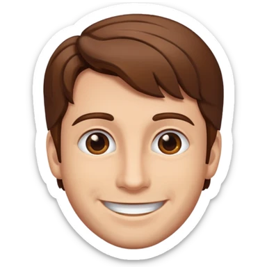 man body with brownhair sticker