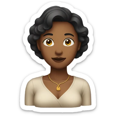 Woman with her hand over her chest sticker