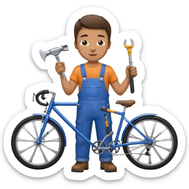 man Bike Repair Mechanic sticker