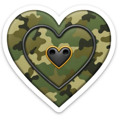 Army fatigue heart sticker