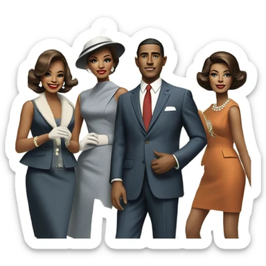 1960s ratpack with ladies and money sticker