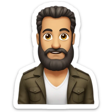 Salman Khan with a very long beard sticker