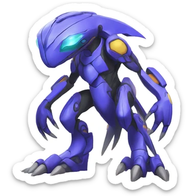  Cool Edgy Godly Futuristic Digimon-Fakemon-Genesect-Reptile full body sticker