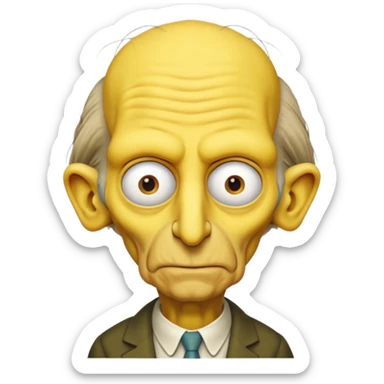 Mr. Burns, simpson, yellow skin tone, very very very long nose. complete yellow sticker