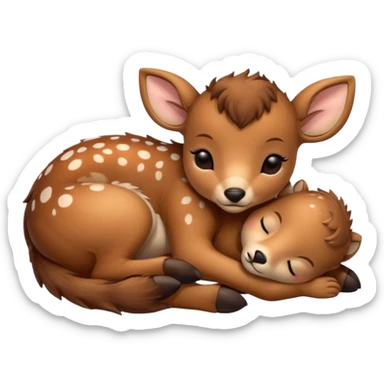 Make a cute baby deer sleeping sticker