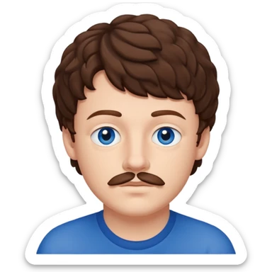 Jack Harlow with blue eyes, brown hair and thin mustache  sticker