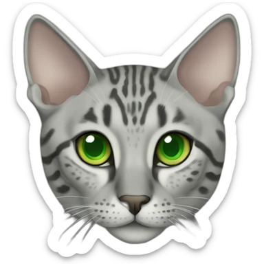 Egyptian Mau cat with green eyes, full-height sticker