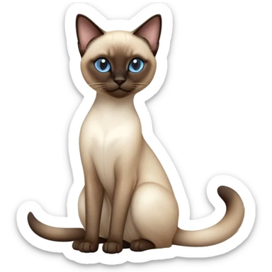 cinematic-[siamese cat]-realistic-full-body-sitting-emoji,-tail-curled-playfully-around-its-paws,-head-tilted-dramatically,-sleek-[siamese]-fur,-simplified-yet-realistic-focused-features,-highly-detailed,-glowing-with-an-almost-sarcastic-glow sticker