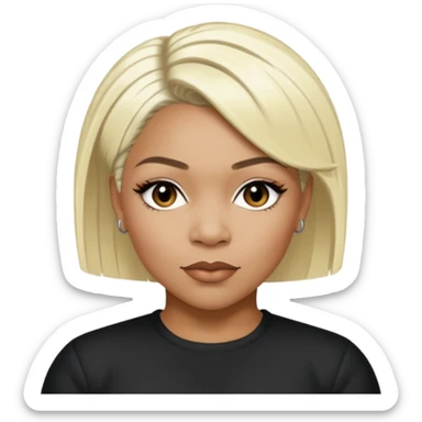 Tionne T-Boz Watkins with short platinum blonde hair sticker