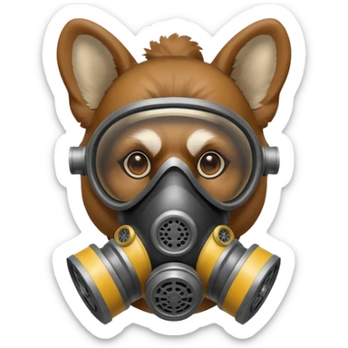 dog with gas masks sticker