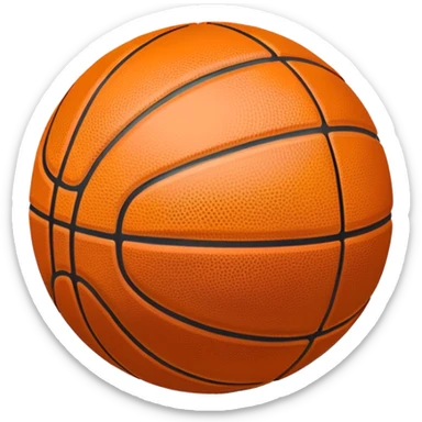 shiny bronze basketball with orange seams, metallic bronze material, reflective copper-brown surface sticker